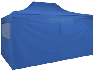 vidaXL Rozkładany namiot, pawilon z 4 ścianami, 3 x 4,5 m, niebieski - Pawilony ogrodowe - miniaturka - grafika 7