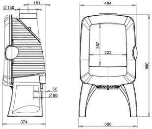 Invicta 868 888 838 DOSTAWA GRATIS! 86865684 Piec wolnostojący 5kW Elo M wylot spalin góra kolor emalia biała) 65684-uniw - Piece wolnostojące - miniaturka - grafika 2