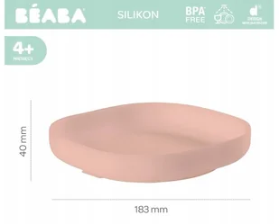 Beaba Silikonowy talerzyk z przyssawką pink - Miseczki i talerzyki dla dzieci - miniaturka - grafika 11