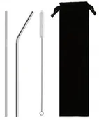 Słomki do napojów - Whiskey Rocks Słomki metalowe zestaw 2 szt 215x6 mm srebrne 5907443621142 - miniaturka - grafika 1