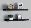 Półki do salonu - vidaXL vidaXL Półki ścienne na zdjęcia, 2 szt., czarne, 60x9x3 cm, MDF - miniaturka - grafika 1