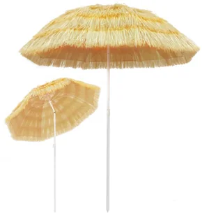 vidaXL Parasol plażowy w stylu hawajskim, naturalny, 180 cm - Parasole ogrodowe - miniaturka - grafika 3