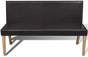 vidaXL vidaXL Ciemno brązowa ławka z imitacji skóry - Ławki do przedpokoju - miniaturka - grafika 4