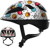 Kaski rowerowe - Abus Kask dziecięcy SMOOTY 2.0 white smiley S 45-50cm biały uśmiechy 73533 - miniaturka - grafika 1