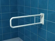 Akcesoria łazienkowe - Makoinstal Poręcz uchylna łukowa dla niepełnosprawnych UR7 70 cm stal węglowa emaliowana UR7 - miniaturka - grafika 1