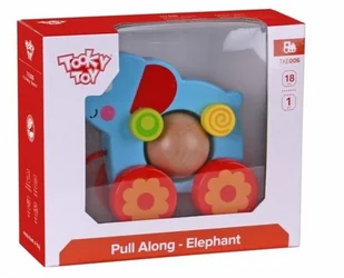 TOOKY TOY Tooky Toy SŁOŃ Z KULKĄ DO CIĄGNIĘCIA TKE006 46073 - Zabawki interaktywne dla dzieci - miniaturka - grafika 2