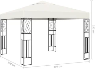 vidaXL Altana, 3 x 3 m, kremowa, tkanina 48005 - Altany ogrodowe - miniaturka - grafika 5