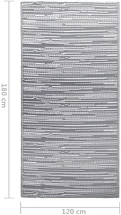 vidaXL Dywan na zewnątrz, szary, 120x180 cm, PP - Dywany zewnętrzne - miniaturka - grafika 8