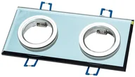 Oprawy, klosze i abażury - Milagro Czarne Oczko Sufitowe Szklane Kwadratowe 2x Gu10 Kolor Czarny EKOS926 - miniaturka - grafika 1