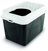 Kuwety dla kotów - Rotho deseczka dla kota Berty z topowym wejściem - łatwa do czyszczenia kocie klo - z tworzywa sztucznego (plastik (PP) - wymiary (dł. x szer. x wys.) 55.5 x 40 x 38,7 cm, czarny Rotho_4000708080 - miniaturka - grafika 1