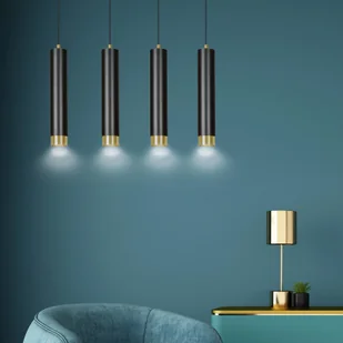 EULUNA Lampa wisząca Kumo czarna/złota 4-punktowa - Lampy sufitowe - miniaturka - grafika 4