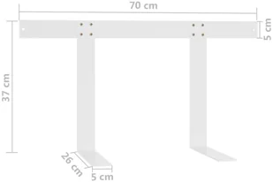 vidaXL Oparcie do sofy z palet białe 70 cm żelazo 315789 - Pozostałe meble ogrodowe - miniaturka - grafika 10