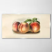 Obrazy i zdjęcia - PL Coloray Obraz na Szkle owoce brzoskwinia liście 100x50cm - miniaturka - grafika 1