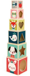 Janod Piramida wieża drewniana Baby Forest, - Klocki - miniaturka - grafika 9