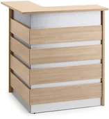 Lady recepcyjne - AJ Produkty Narożna lada recepcyjna INVITE, lewa, 1000x1000x1150 mm, dąb - miniaturka - grafika 1