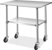 Wózki na żywność - Costway Costway Metalowy wózek stolik kuchenny na kółkach TL35113 - miniaturka - grafika 1