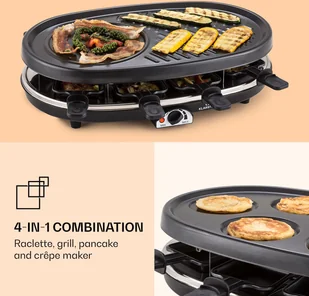 Klarstein Grill raclette All-U-Can z akcesoriami 4 w 1 dla 8 osób GQ6-AllUCanCoasters - Raclette - miniaturka - grafika 3
