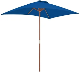 vidaXL Parasol ogrodowy na drewnianym słupku, niebieski, 150x200 cm 313885 - Parasole ogrodowe - miniaturka - grafika 3