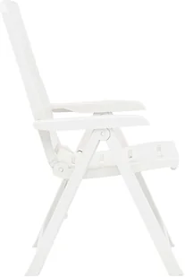 vidaXL Rozkładane krzesła do ogrodu, 2 szt., plastikowe, białe - Fotele i krzesła ogrodowe - miniaturka - grafika 4