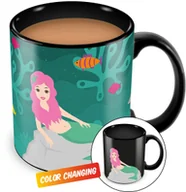Filiżanki - Thumbs Up mermug ""Syrenka"" Heat Change filiżanka z funkcją zmiany kolorów, ceramika, czarna, 14 x 14 x 14 cm MERMUG - miniaturka - grafika 1