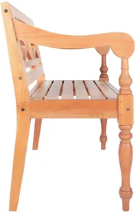 vidaXL Ławka Batavia, lity mahoń, 98 x 50 x 82 cm, jasnobrązowa - Ławki ogrodowe - miniaturka - grafika 6