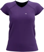 Bielizna sportowa damska - Compressport Koszulka biegowa damska z krótkim rękawem TRAINING T-SHIRT fioletowa - miniaturka - grafika 1