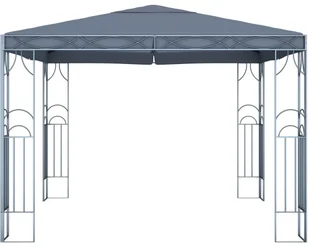 vidaXL Altana ze sznurem lampek, 300x300 cm, antracytowa! 3070339 - Altany ogrodowe - miniaturka - grafika 3