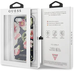 Guess Flower Shiny Collection N3 etui na iPhone SE 2020 / 8 / 7 (granat) GUHCI8PCUTRFL03 - Etui do tabletów - miniaturka - grafika 5