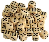 Akcesoria do gier planszowych - Weible Spiele Gry wiklinowe 05216-50 - akrylowe kostki, 16 mm, 50 sztuk, kość słoniowa - miniaturka - grafika 1