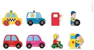 janod Stacja benzynowa garaż drewniany z 8 elementami 3700217357184 - Tory, garaże, parkingi - miniaturka - grafika 10