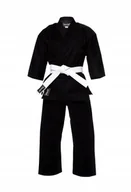 Kimona, stroje i obuwie - Kimono Do Karate Karategi Czarne 8 Oz + Pas 140 cm - miniaturka - grafika 1