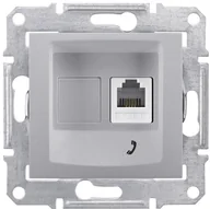 Gniazdka elektryczne - Schneider Electric Schneider Sedna aluminium gniazdo telefoniczne 1 SDN4101160 - miniaturka - grafika 1