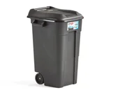 Kosze na śmieci - AJ Produkty Kosz do segregacji LEWIS z pokrywą, 120 L, czarny - miniaturka - grafika 1