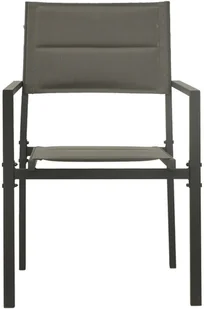 vidaXL Krzesła ogrodowe, 2 szt., stal i textilene, szaro-antracytowe! 313079 - Fotele i krzesła ogrodowe - miniaturka - grafika 3