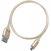 Kable USB - Silverstone SST-CPU05G-500 obustronny kabel USB Type-C do USB Type-A pokryty nylonem wytrzymały 0.5m złoty 52033 - miniaturka - grafika 1