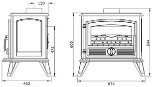 Ekoprojekt 868 Piec wolnostojący Invicta 6kW Samara kolor emalia antracyt 86876401 - Piece wolnostojące - miniaturka - grafika 2