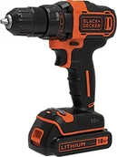 Wiertarko-wkrętarki akumulatorowe - Black&Decker Black + Decker 1,5 AH akumulator 2-biegowa wiertarko-wkrętarka akumulatorowa, czarny, pomarańczowy BDCDD186K-QW - miniaturka - grafika 1