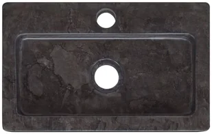 vidaXL Lumarko Umywalka, czarna, 38x24x6,5 cm, marmur! 149187 - Umywalki - miniaturka - grafika 6