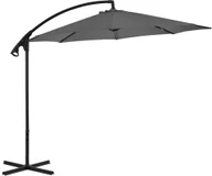 Parasole ogrodowe - vidaXL Parasol wiszący ze stalowym słupkiem, 300 cm, antracytowy - miniaturka - grafika 1