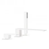 Baterie wannowe i prysznicowe - Tres 00616103BM CUADRO COLORS Bateria wannowa trzyotworowa Biały matowy - miniaturka - grafika 1