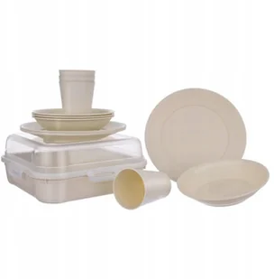 Zestaw piknikowy / turystyczny talerze kubki 13 el 128371 - Naczynia i sztućce jednorazowe - miniaturka - grafika 2