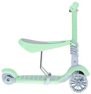 Hulajnoga trójkołowa z siedziskiem balansowa miętowo szara LED KX6625 - Hulajnogi - miniaturka - grafika 2