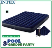 Materace turystyczne - Intex Materac dmuchany welurowy + pompka 152x203 cm 64765 64765 - miniaturka - grafika 1