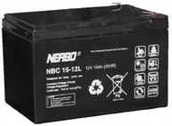 Baterie do zasilaczy awaryjnych UPS - Akumulator Agm żelowy Nerbo Nbc 15-12L (12V 15Ah) - miniaturka - grafika 1