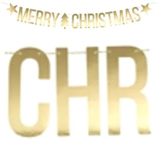 Party Deco Baner Merry Christmas, złoty - 150 cm - 1 szt. GRL53-019M - Sylwester - miniaturka - grafika 2