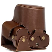 Akcesoria fotograficzne - MegaGear megagear "EVER Ready" środki ochronne na dole offnende Version skórzany pokrowiec torba na aparat, torba na Sony Cyber-shot DSC-RX10 III, brązowy MG761 - miniaturka - grafika 1