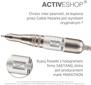 ACTIVESHOP SAEYANG FREZARKA MARATHON 3 CHAMPION CLICK WHITE + SH30N NEW AS_130323 - Frezarki do paznokci - miniaturka - grafika 3