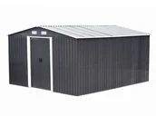 Altany ogrodowe - Vente-Unique Wiata ogrodowa ze stali galwanizowanej w kolorze szarym MANSO - 13m - miniaturka - grafika 1