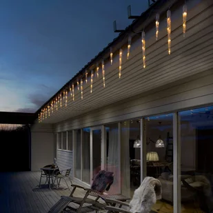 Konstsmide 2736 802 diod LED sople lodu kurtyna świetlna/na zewnątrz (IP44)/32 czop/48 Amber/zewnętrzny transformator 24 V/biały kabel 2736-802 - Pozostałe oświetlenie - miniaturka - grafika 3