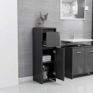 vidaXL vidaXL 3-częściowy zestaw mebli łazienkowych, szary, płyta wiórowa 8720286166284 - Meble łazienkowe - miniaturka - grafika 7